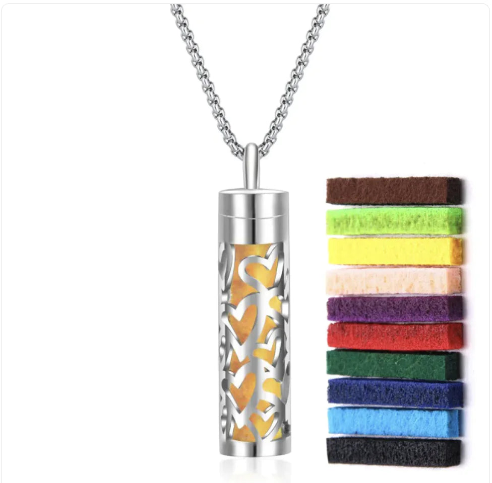 Aromatherapy Diffuser Necklace – 316L Stainless Steel Pendant for Essential Oils, Adjustable Chain, Geometric Design, Mindfulness & Stress Relief Jewelry