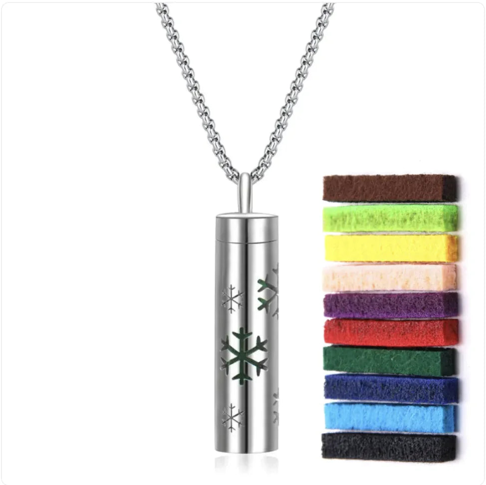 Aromatherapy Diffuser Necklace – 316L Stainless Steel Pendant for Essential Oils, Adjustable Chain, Geometric Design, Mindfulness & Stress Relief Jewelry