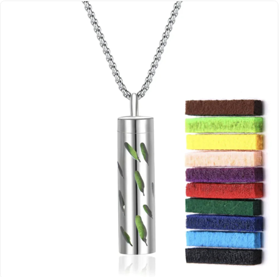 Aromatherapy Diffuser Necklace – 316L Stainless Steel Pendant for Essential Oils, Adjustable Chain, Geometric Design, Mindfulness & Stress Relief Jewelry