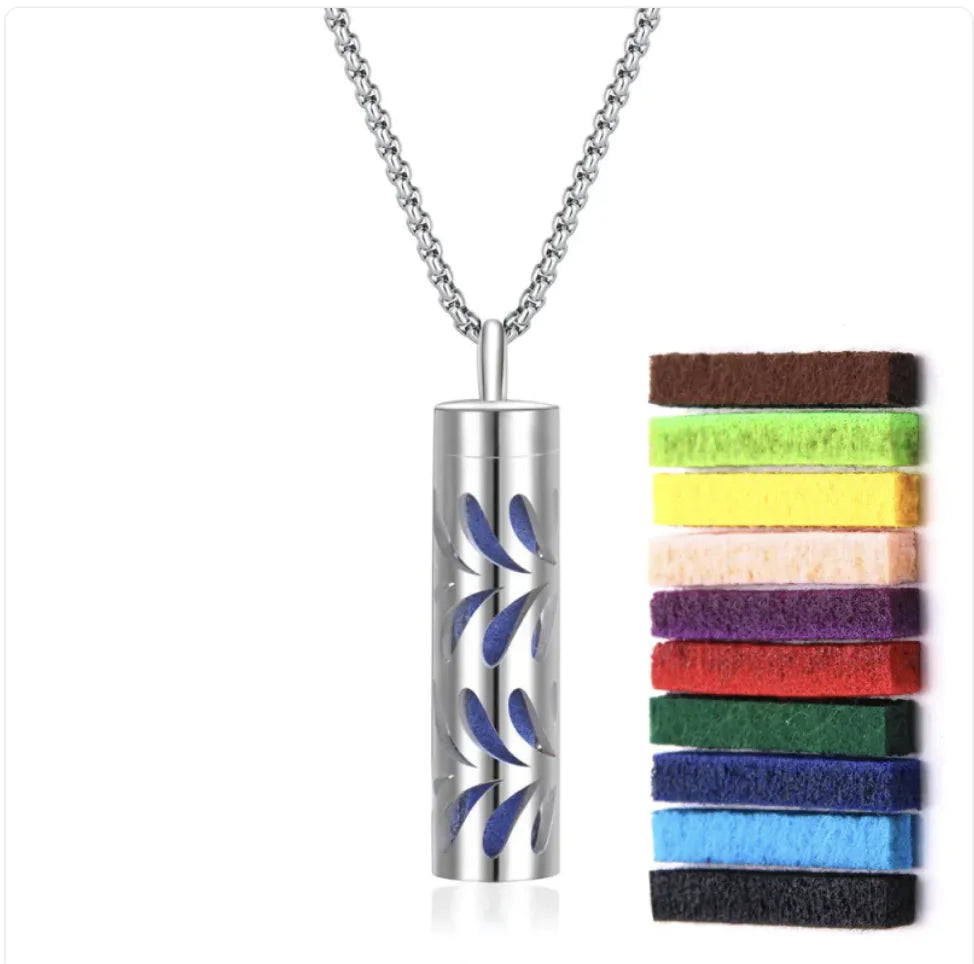 Aromatherapy Diffuser Necklace – 316L Stainless Steel Pendant for Essential Oils, Adjustable Chain, Geometric Design, Mindfulness & Stress Relief Jewelry