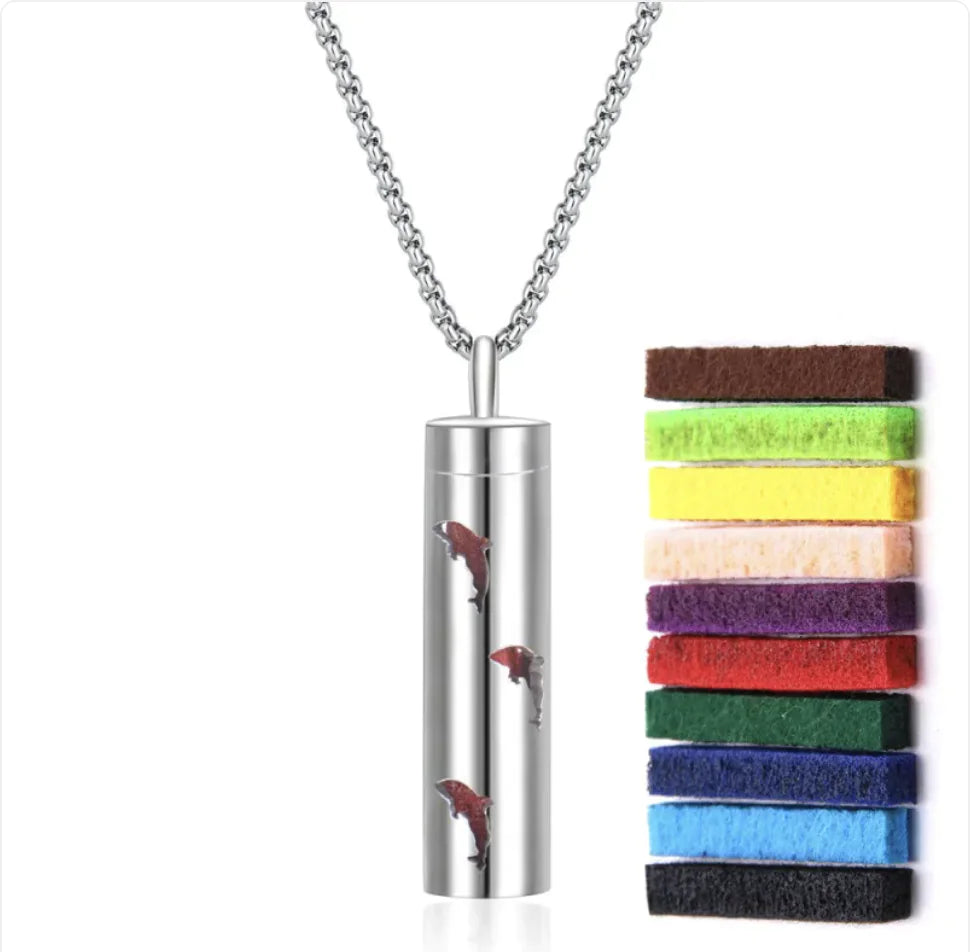 Aromatherapy Diffuser Necklace – 316L Stainless Steel Pendant for Essential Oils, Adjustable Chain, Geometric Design, Mindfulness & Stress Relief Jewelry