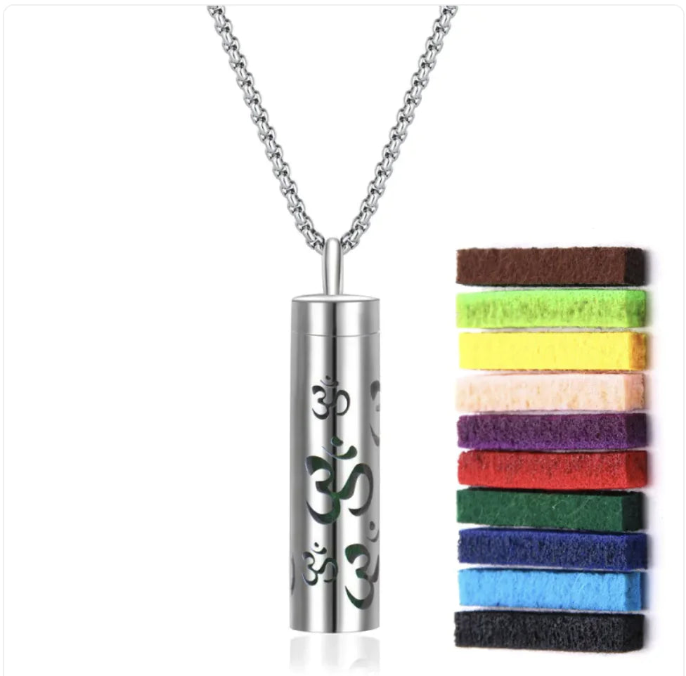 Aromatherapy Diffuser Necklace – 316L Stainless Steel Pendant for Essential Oils, Adjustable Chain, Geometric Design, Mindfulness & Stress Relief Jewelry