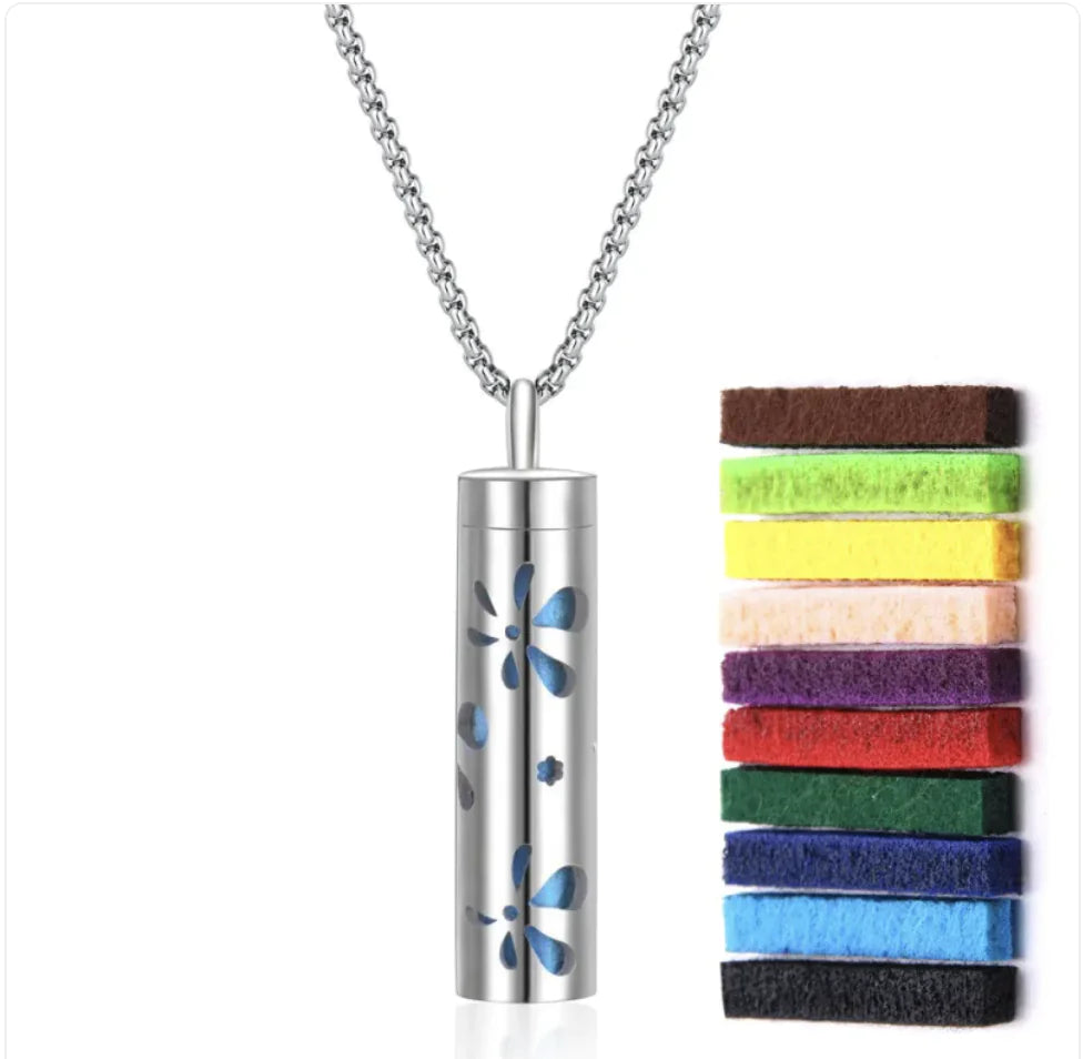 Aromatherapy Diffuser Necklace – 316L Stainless Steel Pendant for Essential Oils, Adjustable Chain, Geometric Design, Mindfulness & Stress Relief Jewelry