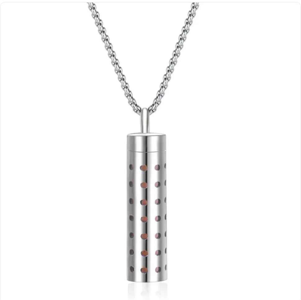 Aromatherapy Diffuser Necklace – 316L Stainless Steel Pendant for Essential Oils, Adjustable Chain, Geometric Design, Mindfulness & Stress Relief Jewelry