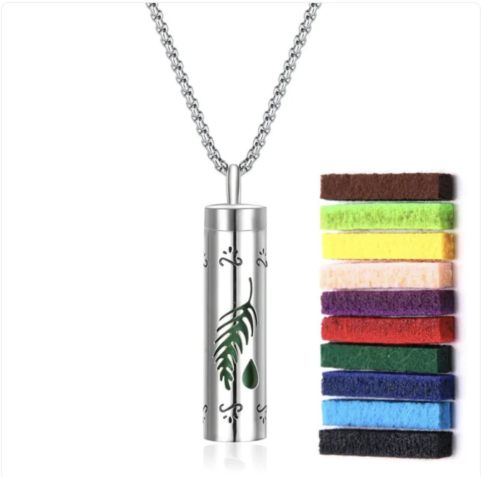 Aromatherapy Diffuser Necklace – 316L Stainless Steel Pendant for Essential Oils, Adjustable Chain, Geometric Design, Mindfulness & Stress Relief Jewelry