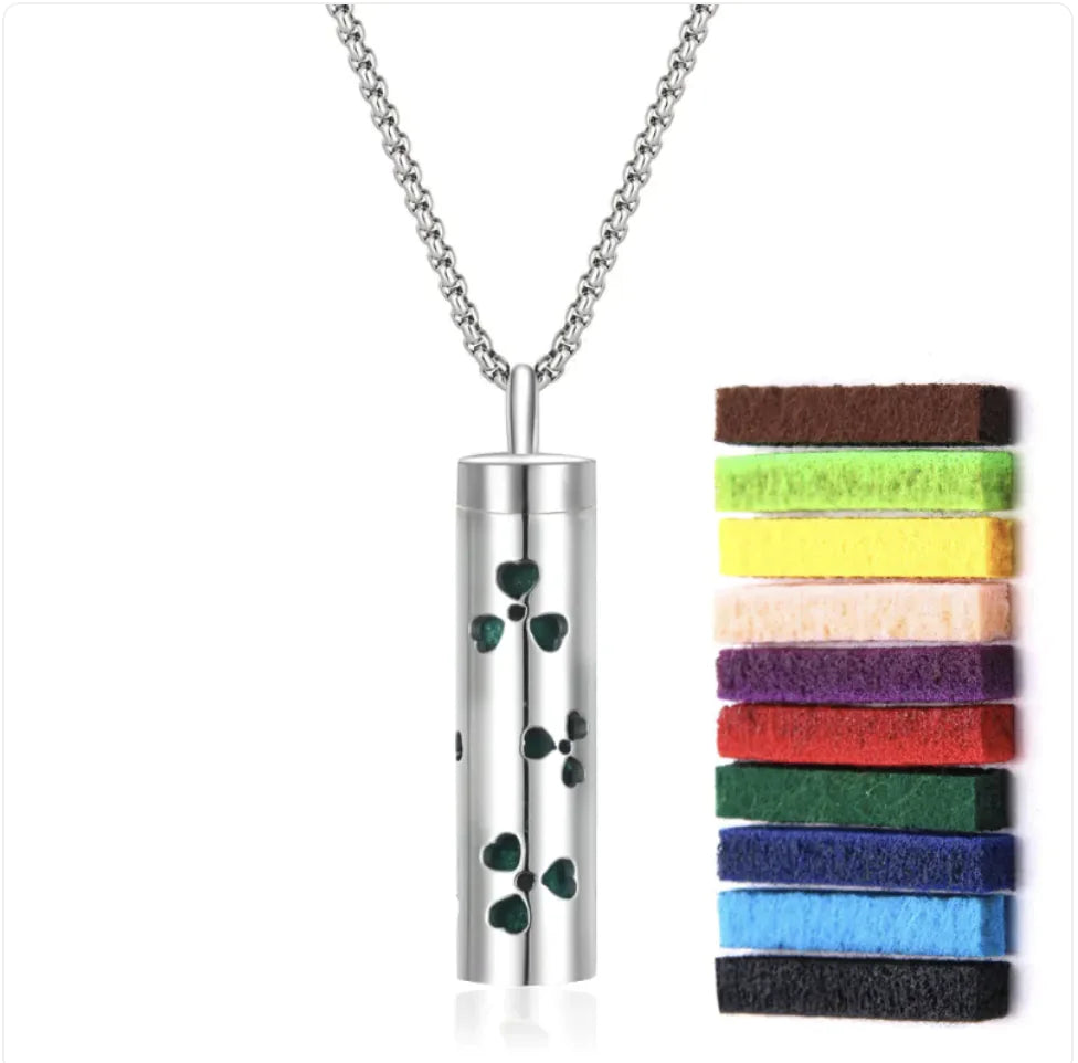 Aromatherapy Diffuser Necklace – 316L Stainless Steel Pendant for Essential Oils, Adjustable Chain, Geometric Design, Mindfulness & Stress Relief Jewelry