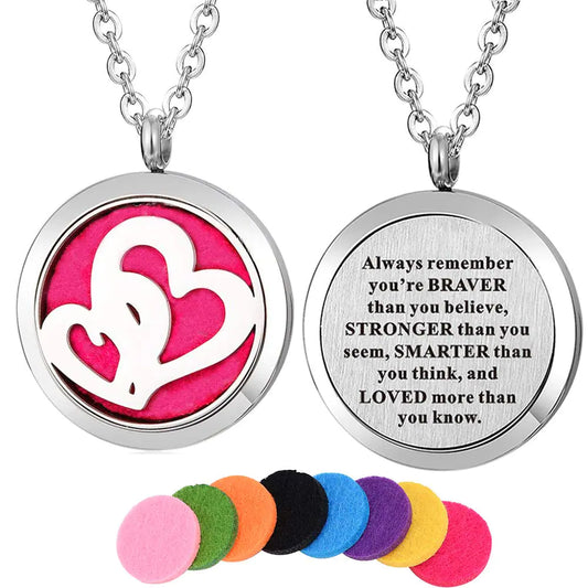 Essential Oil Diffuser Necklace – Aromatherapy Heart Pendant Jewelry for Wellness