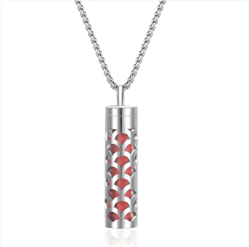Aromatherapy Diffuser Necklace – 316L Stainless Steel Pendant for Essential Oils, Adjustable Chain, Geometric Design, Mindfulness & Stress Relief Jewelry