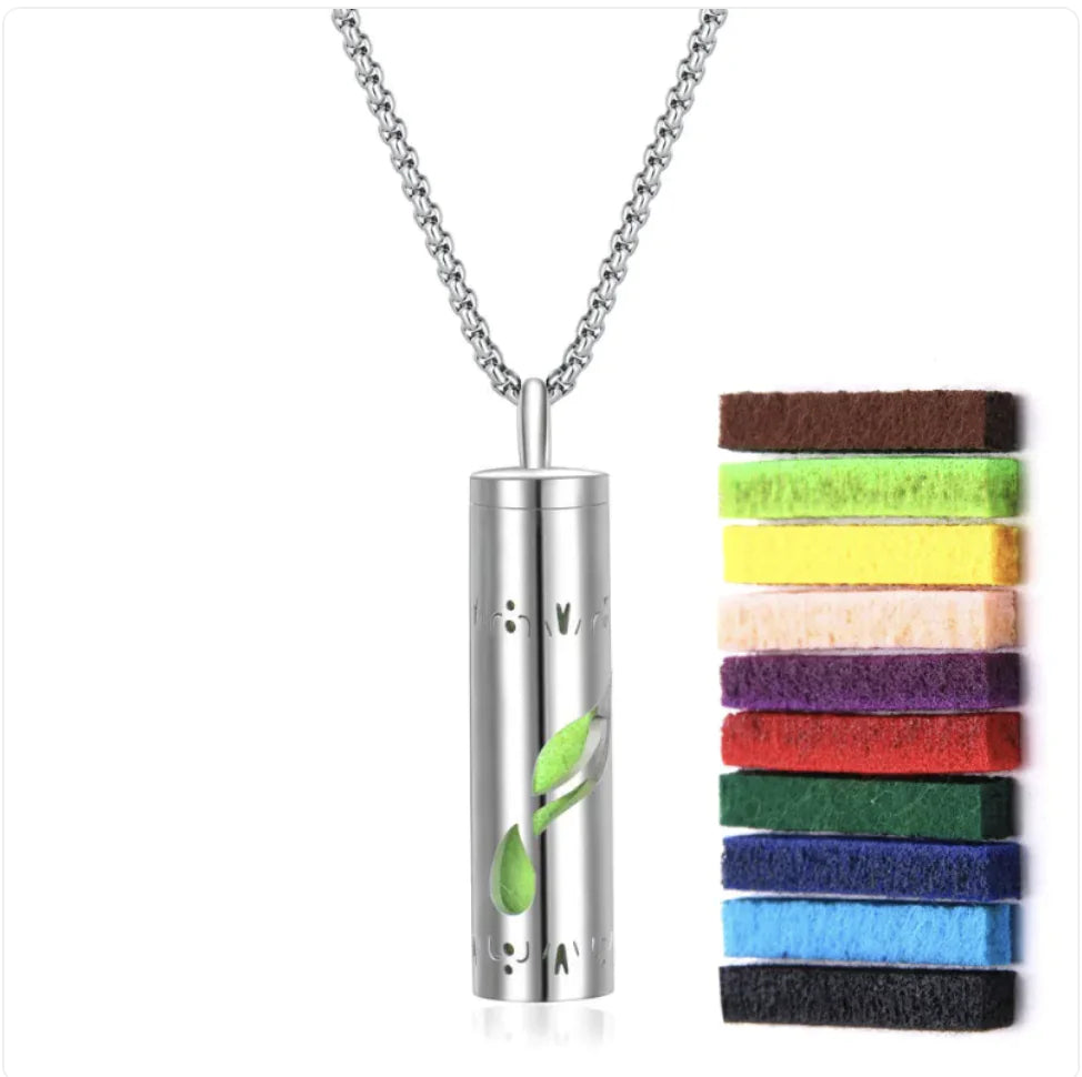 Aromatherapy Diffuser Necklace – 316L Stainless Steel Pendant for Essential Oils, Adjustable Chain, Geometric Design, Mindfulness & Stress Relief Jewelry