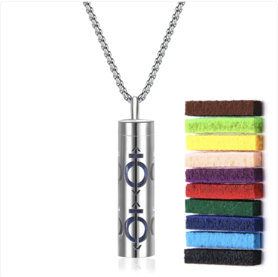 Aromatherapy Diffuser Necklace – 316L Stainless Steel Pendant for Essential Oils, Adjustable Chain, Geometric Design, Mindfulness & Stress Relief Jewelry